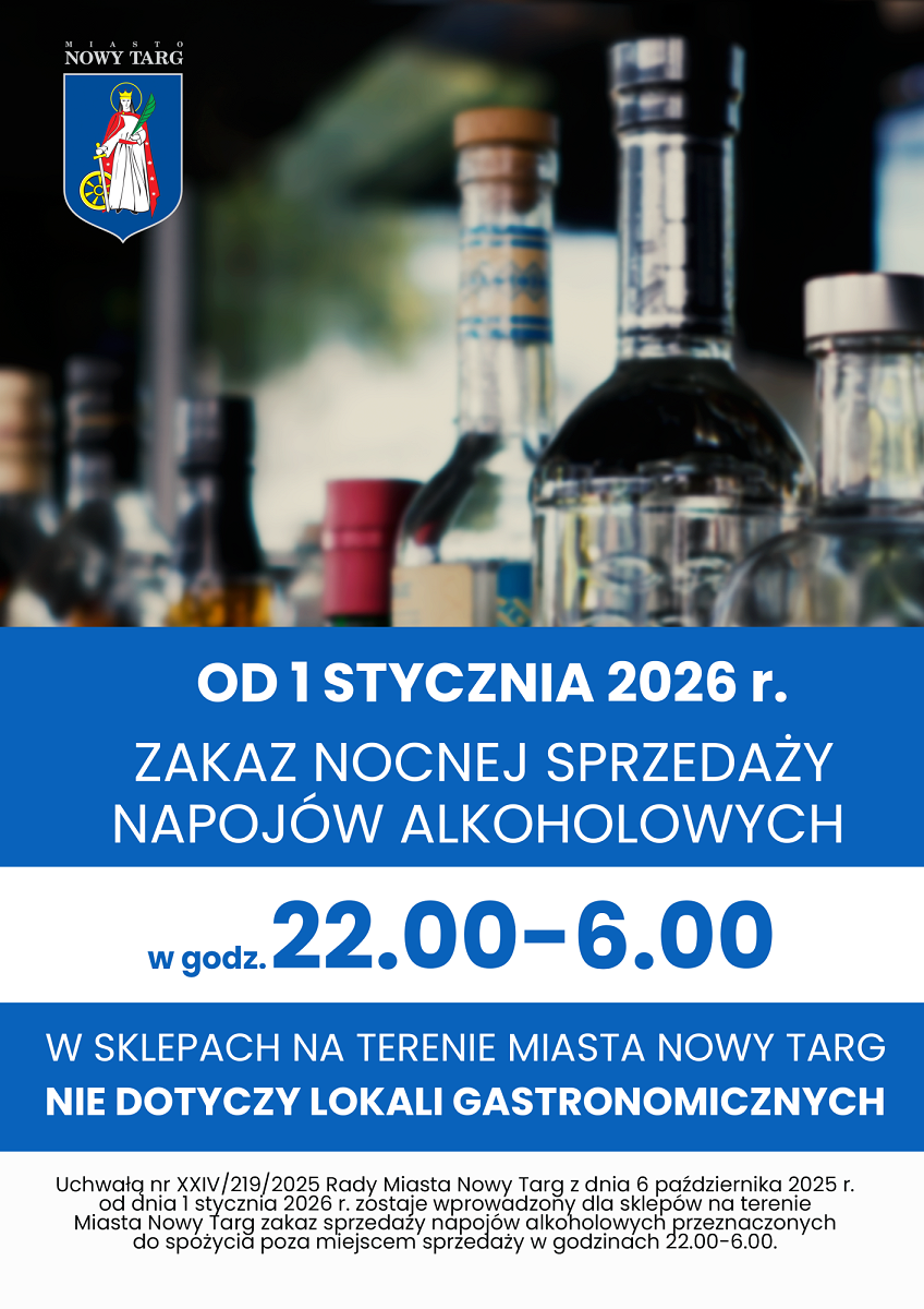 Zakaz nocnej sprzedaży napojów alkoholowych w Nowym Targu