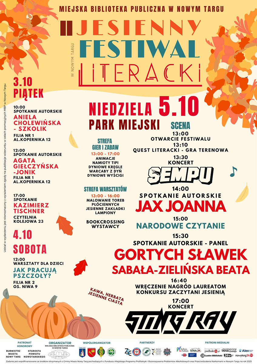 Program Jesiennego Festiwalu Literackiego 2025