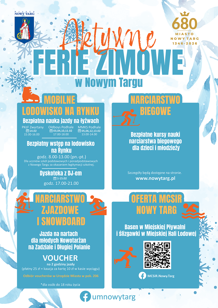 Aktywne ferie zimowe w Nowym Targu