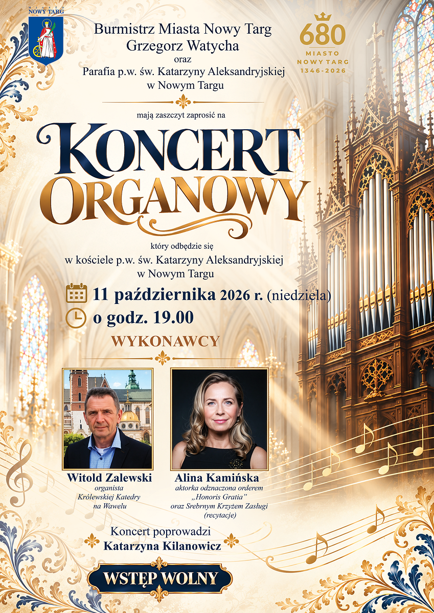 Zapraszamy na Koncert Organowy