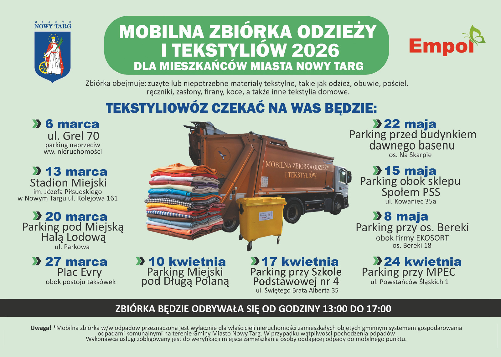 Już za tydzień zaczynamy wiosenną zbiórkę odzieży i tekstyliów.