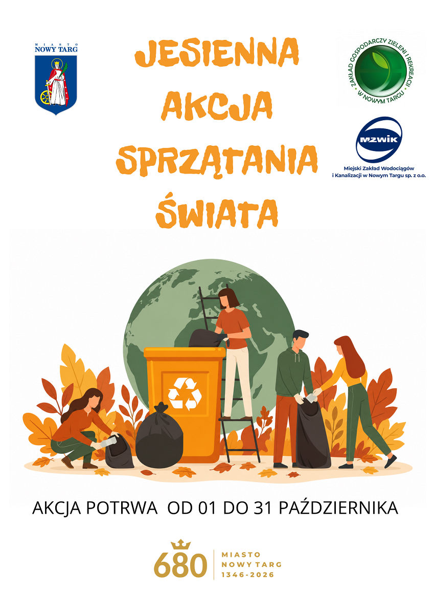 Jesienna Akcja Sprzątania Świata w Nowym Targu. Zapraszamy wszystkich mieszkańców!