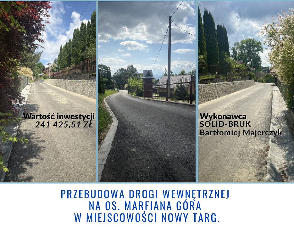 Przebudowa drogi wewnętrznej na os. Marfiana Góra w Nowym Targu